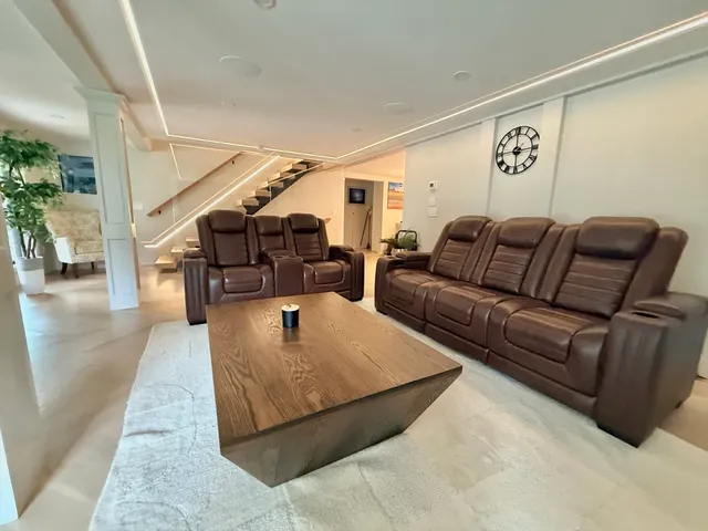 a living room with furniture