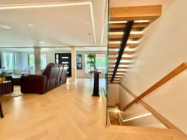 a living room with furniture