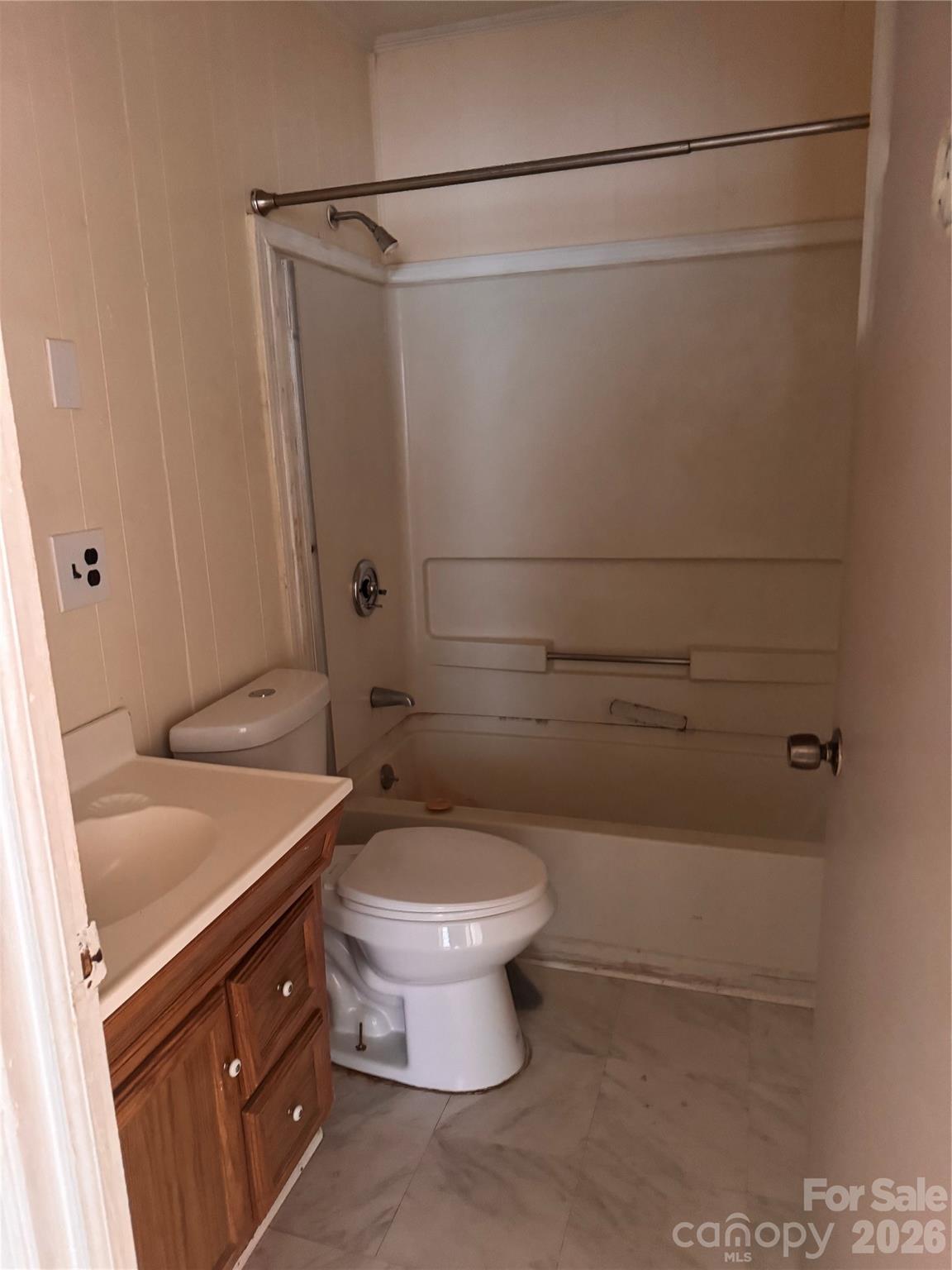 302 South Myrtle School Road Gastonia, NC 28052 - Photo 18 of 27 a bathroom with a granite countertop sink toilet and shower