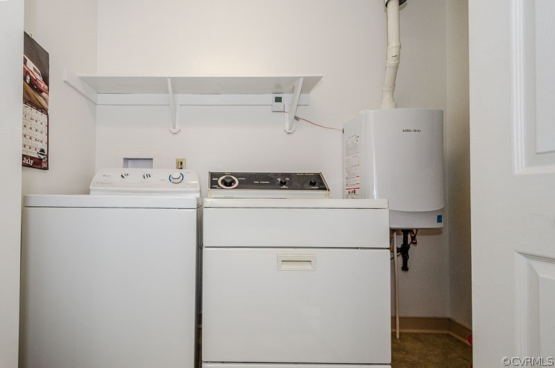 619 Broad St Road Manakin-Sabot, VA 23103 - Photo 44 of 49 a utility room with dryer and washer