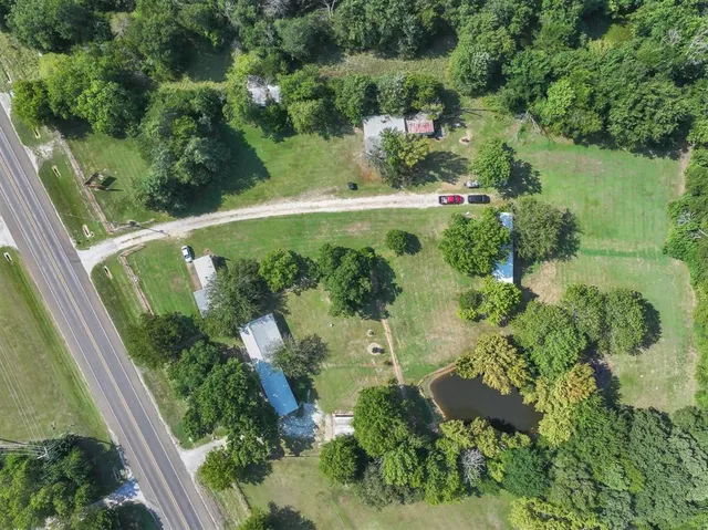an aerial view of lake