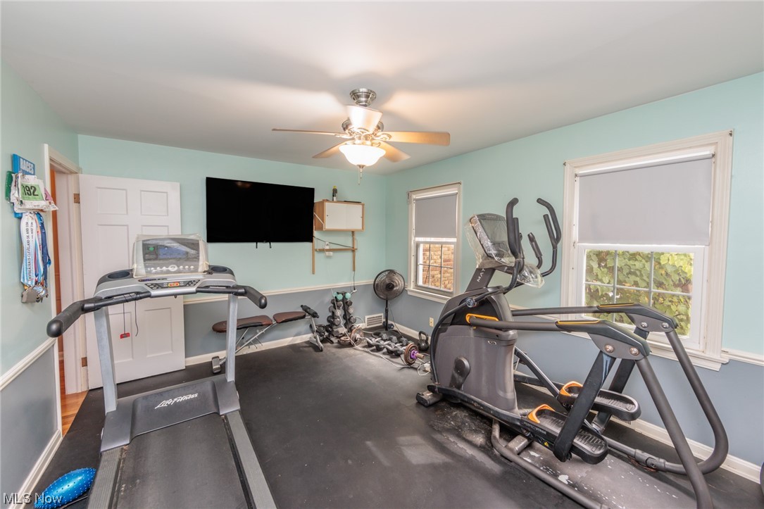 2525 Warwick Road Cleveland, OH 44120 - Photo 15 of 22 Exercise room with ceiling fan