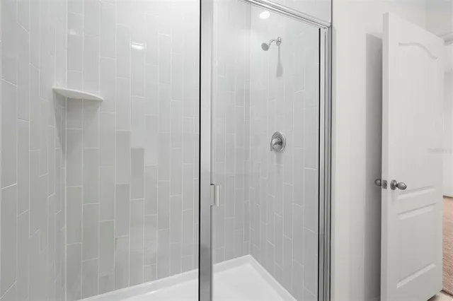 a bathroom with a shower