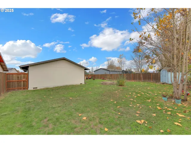 a view of a backyard