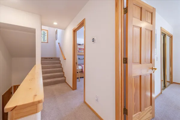 a view of an entryway with staircase