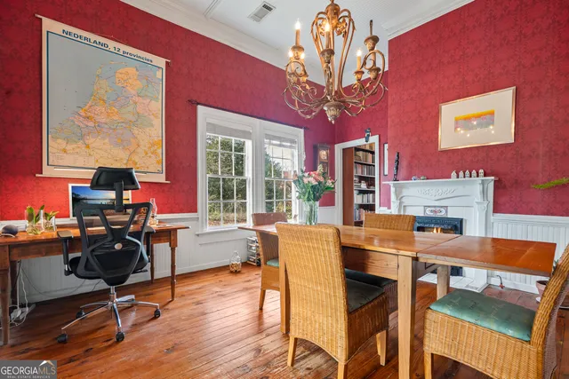 a kitchen with cabinets and a stove