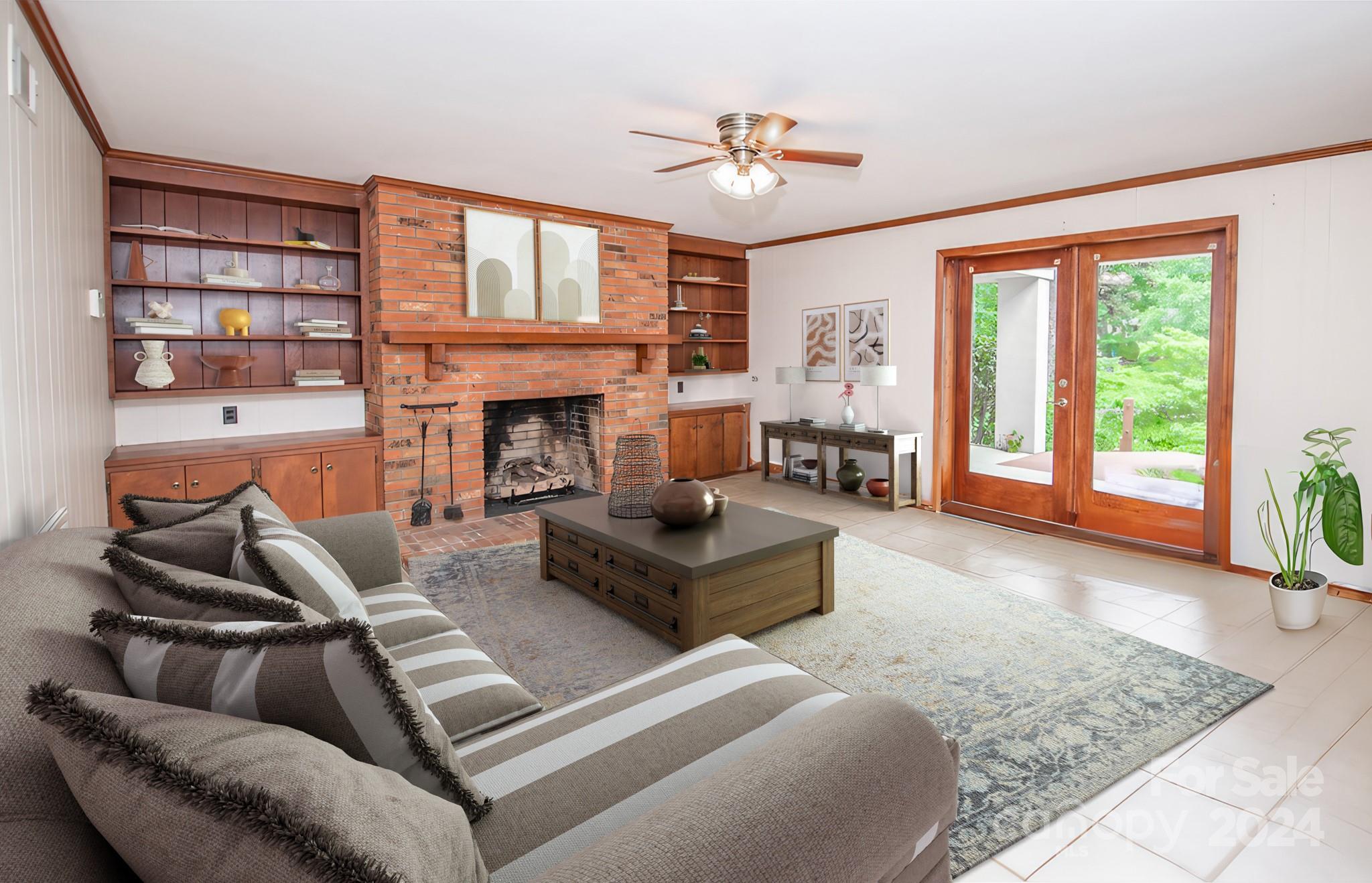 4000 Lake Shore Road South Denver, NC 28037 - Photo 32 of 46 a living room with furniture fireplace and a large window