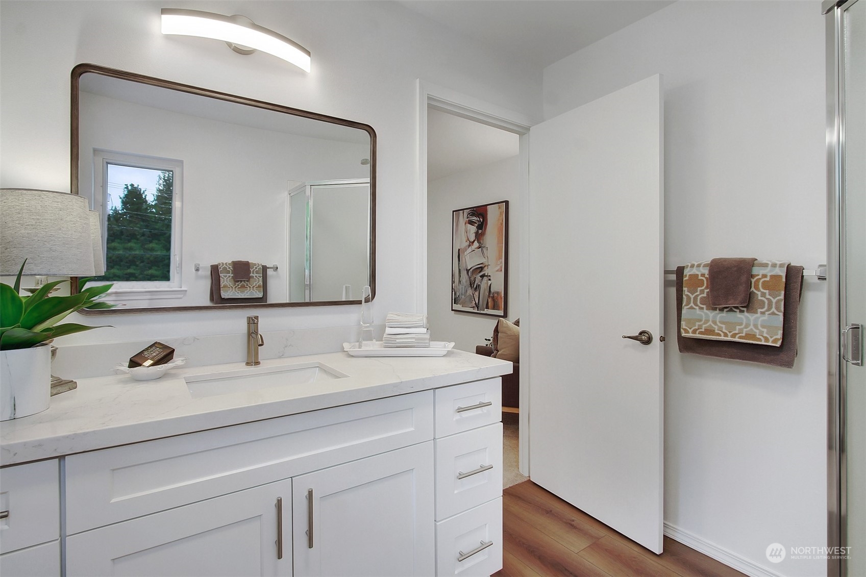 4824 Seahurst Avenue Everett, WA 98203 - Photo 21 of 33 a bathroom with a sink and a mirror