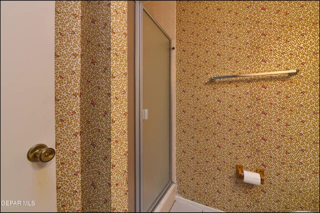 a bathroom with a shower
