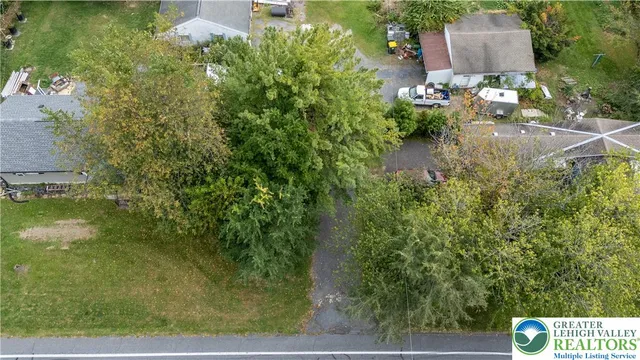 an aerial view of a house