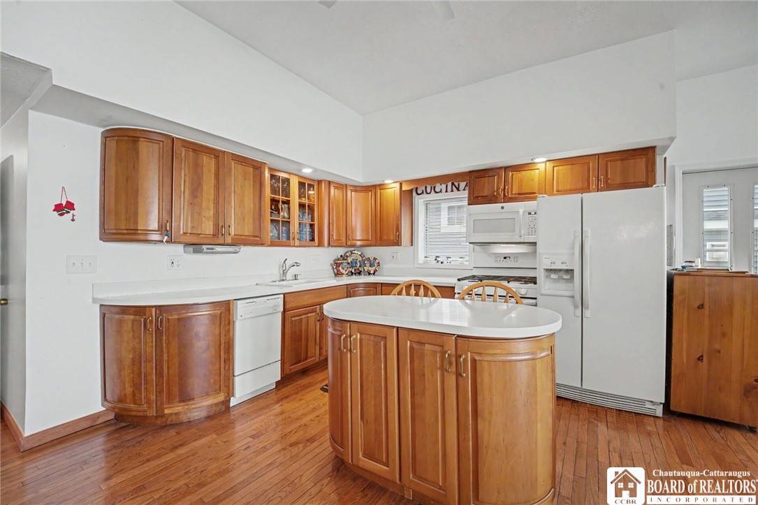 4568 Warners Bay Road Ellery, NY 14712 - Photo 10 of 43 Cheery Kitchen and Moveable Island white appliance