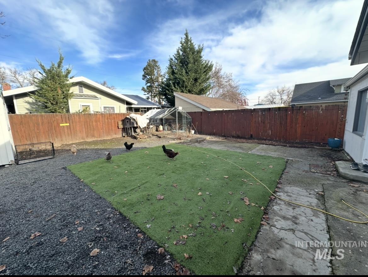 1503 10th Avenue Lewiston, ID 83501 - Photo 48 of 50 Artificial turf with raspberry bushes in front of chicken area / dog run.