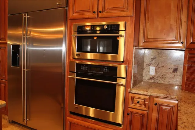 a view of a car park in the kitchen