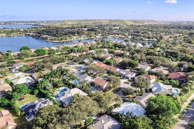 an aerial view of multiple house