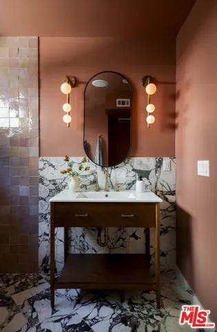 a room with a table and chairs