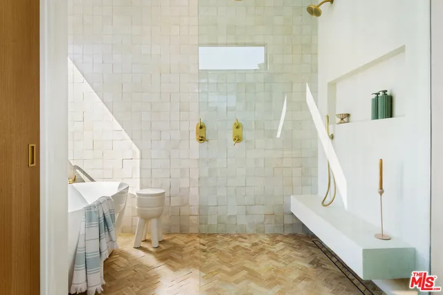 a bathroom with a shower