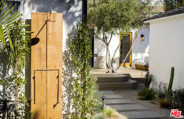 a view of yard along with trees