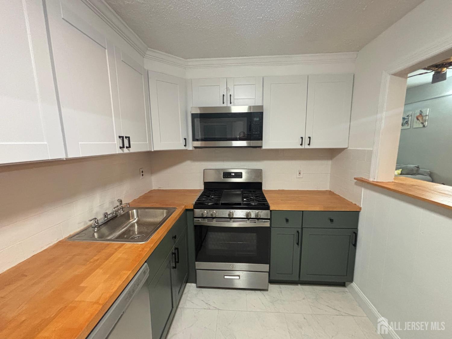 149 Ethel Street Menlo Park Terrace, NJ 08840 - Photo 8 of 26 a kitchen with stainless steel appliances granite countertop a stove a sink and a microwave