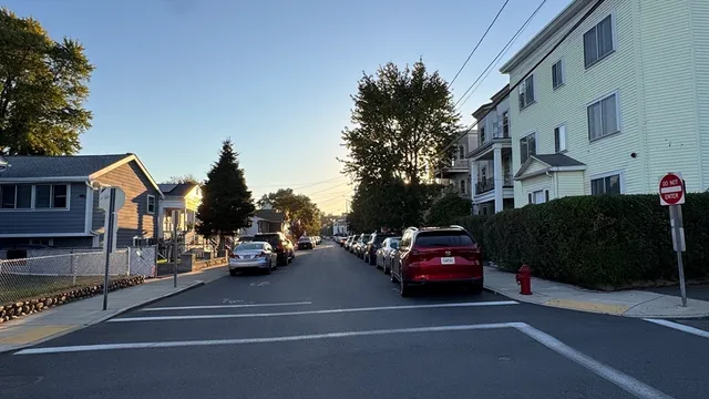 a car parked in front of a house