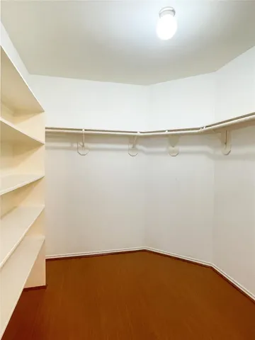 an empty room with a workbench