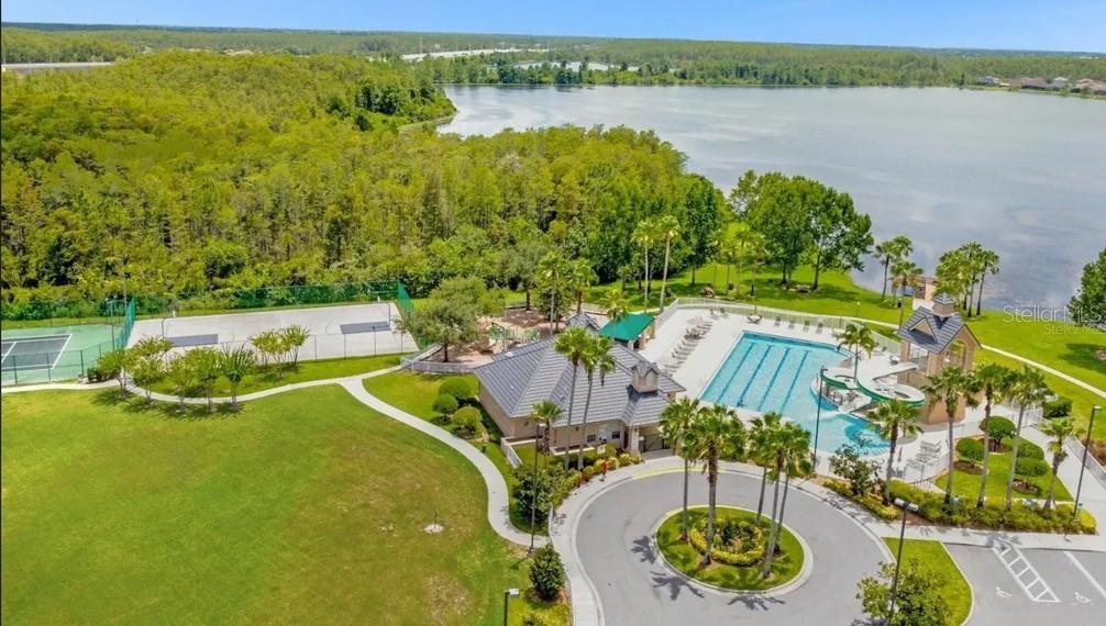 13541 Tetherline Trail Orlando, FL 32837 - Photo 30 of 39 an aerial view of a house with a lake view