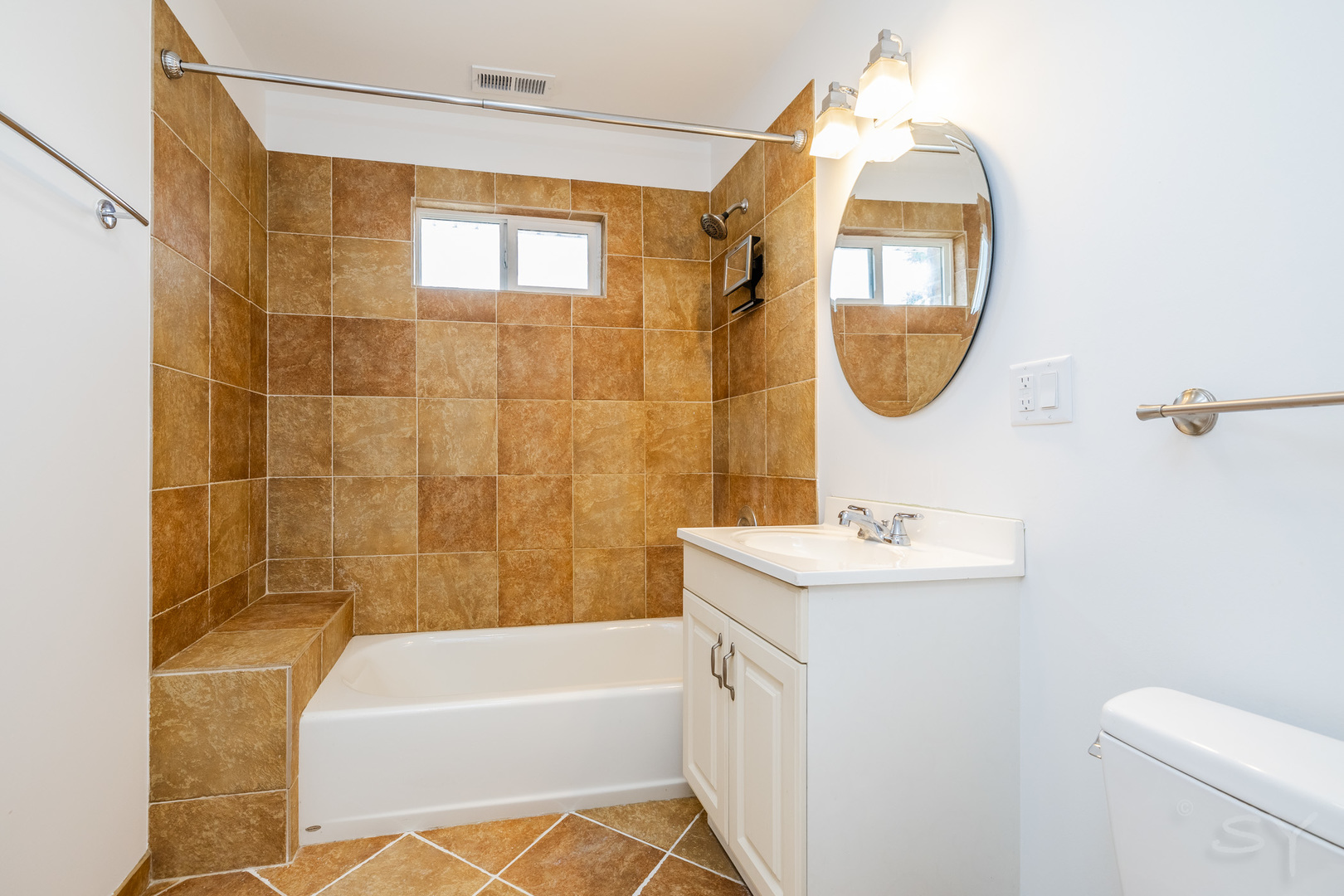 6752 Riverside Drive Berwyn, IL 60402 - Photo 26 of 33 a bathroom with a sink a toilet and a mirror