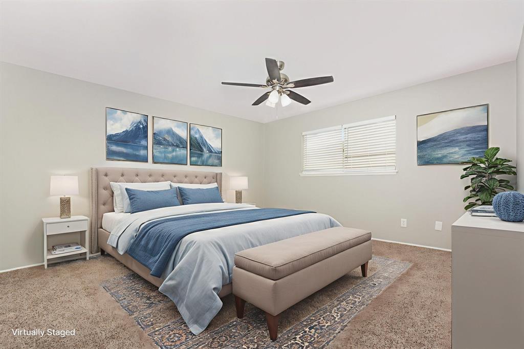 1108 Overdowns Drive Plano, TX 75023 - Photo 15 of 20 a bedroom with bed and a potted plant