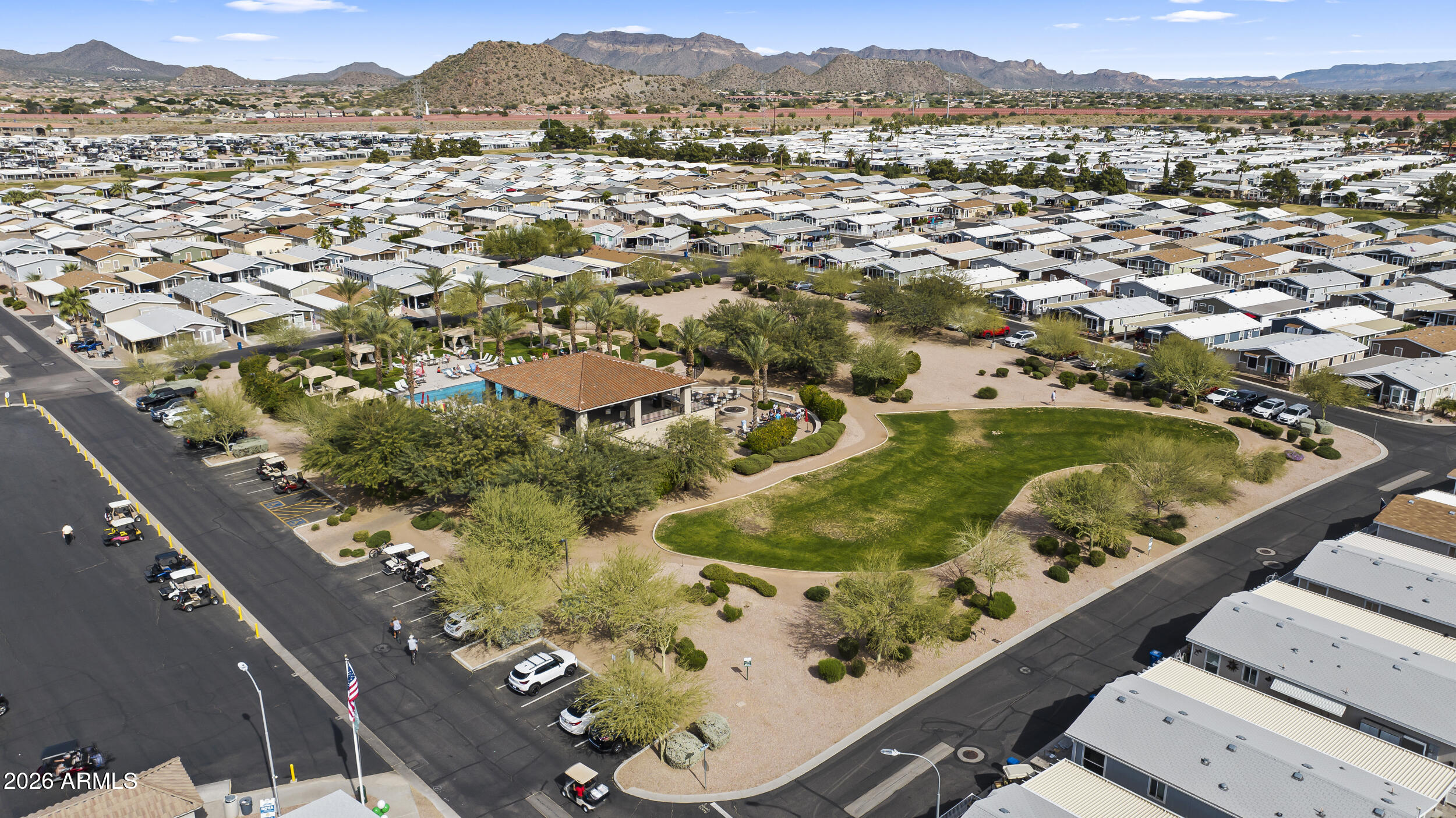 650 North Hawes Road, Unit 3509 Mesa, AZ 85207 - Photo 33 of 43 an aerial view of residential houses with outdoor space