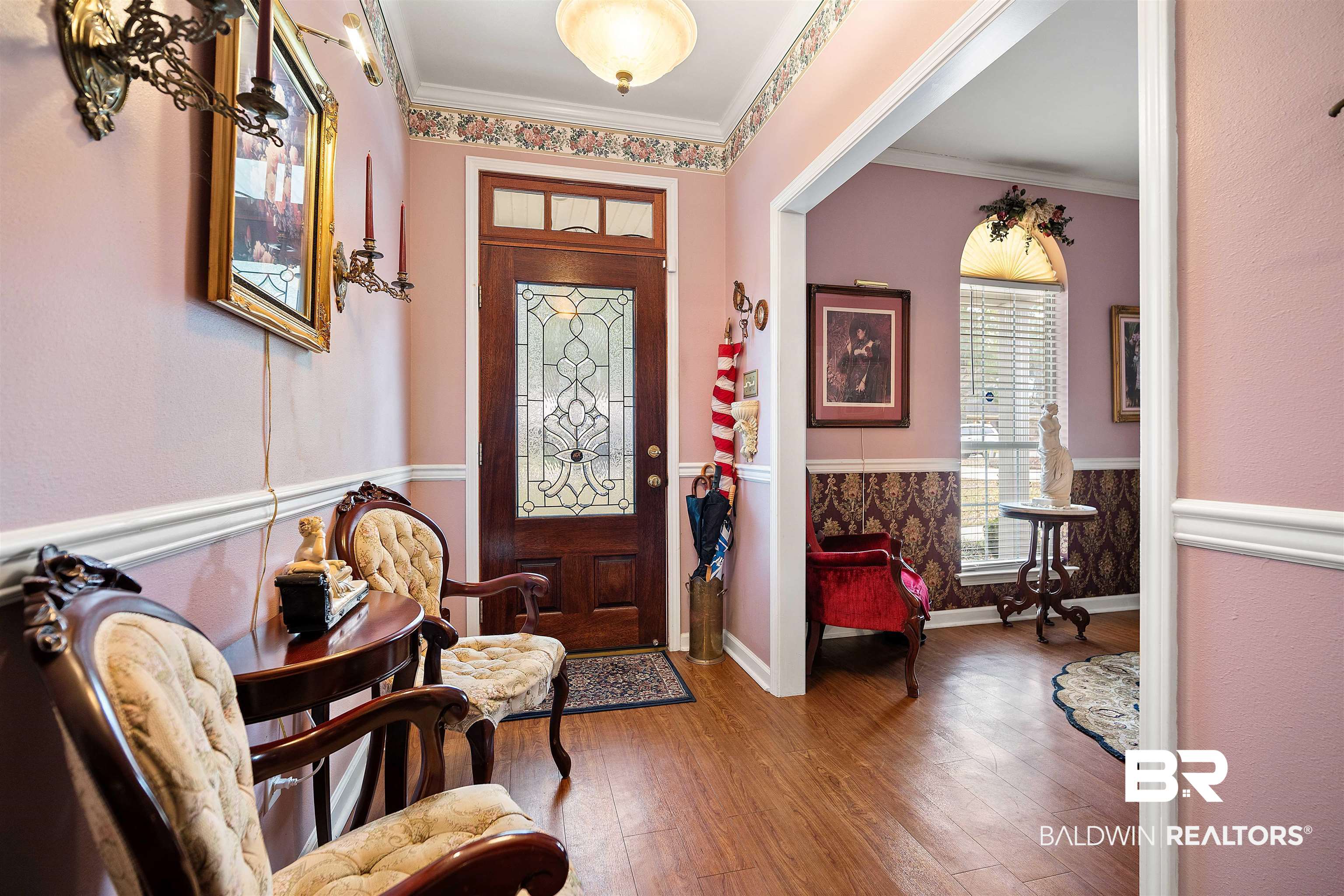 1744 Aden Road Mobile, AL 36695 - Photo 15 of 35 Foyer featuring hardwood / wood-style flooring and ornamental molding