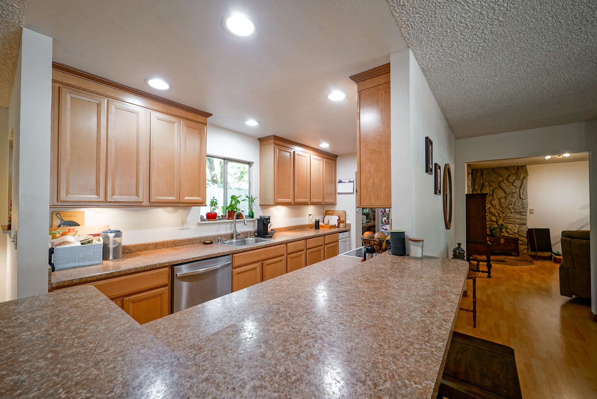 500 Timber Ridge Road Weaverville, CA 96093 - Photo 18 of 61 a large kitchen with kitchen island a large counter top