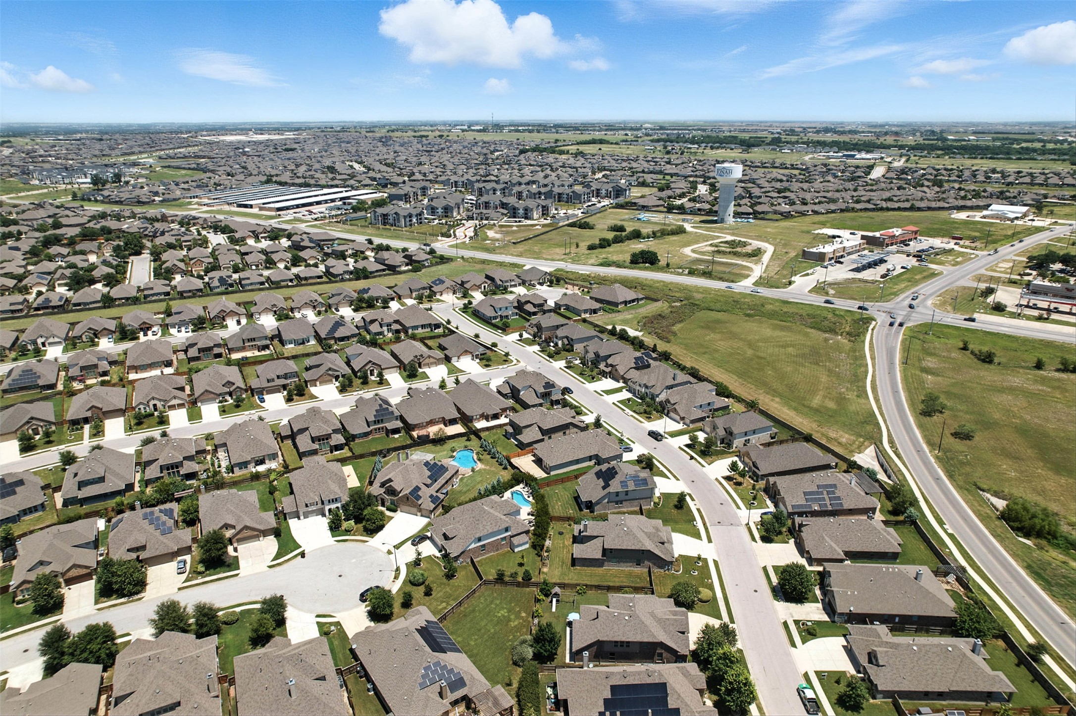 3054 Columbus Loop Round Rock, TX 78665 - Photo 35 of 40 Aerial view of property's location with nearby suburban area