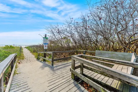 a view of a lake with a beach