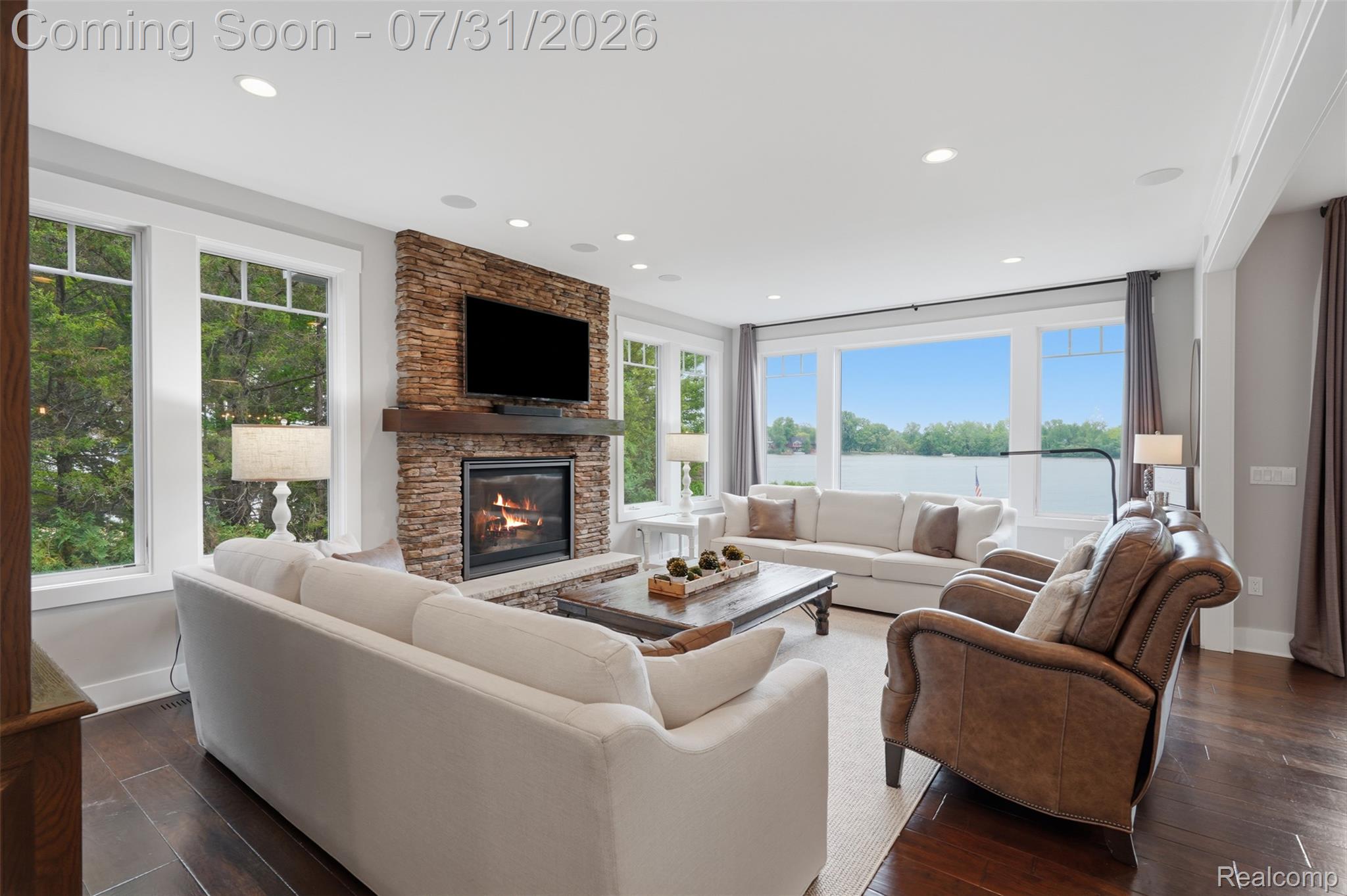 8303 Hilton Road Brighton, MI 48114 - Photo 8 of 72 great room with a view - plus gas stone surround fireplace