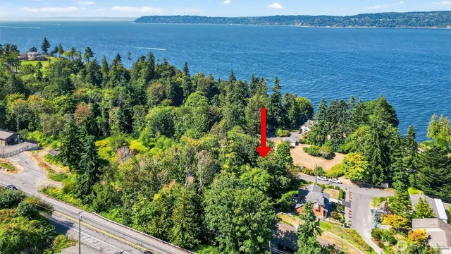 a view of a lake with a mountain in the background