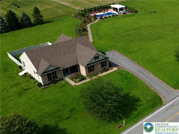 an aerial view of a house