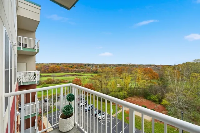 a view of a city from a balcony