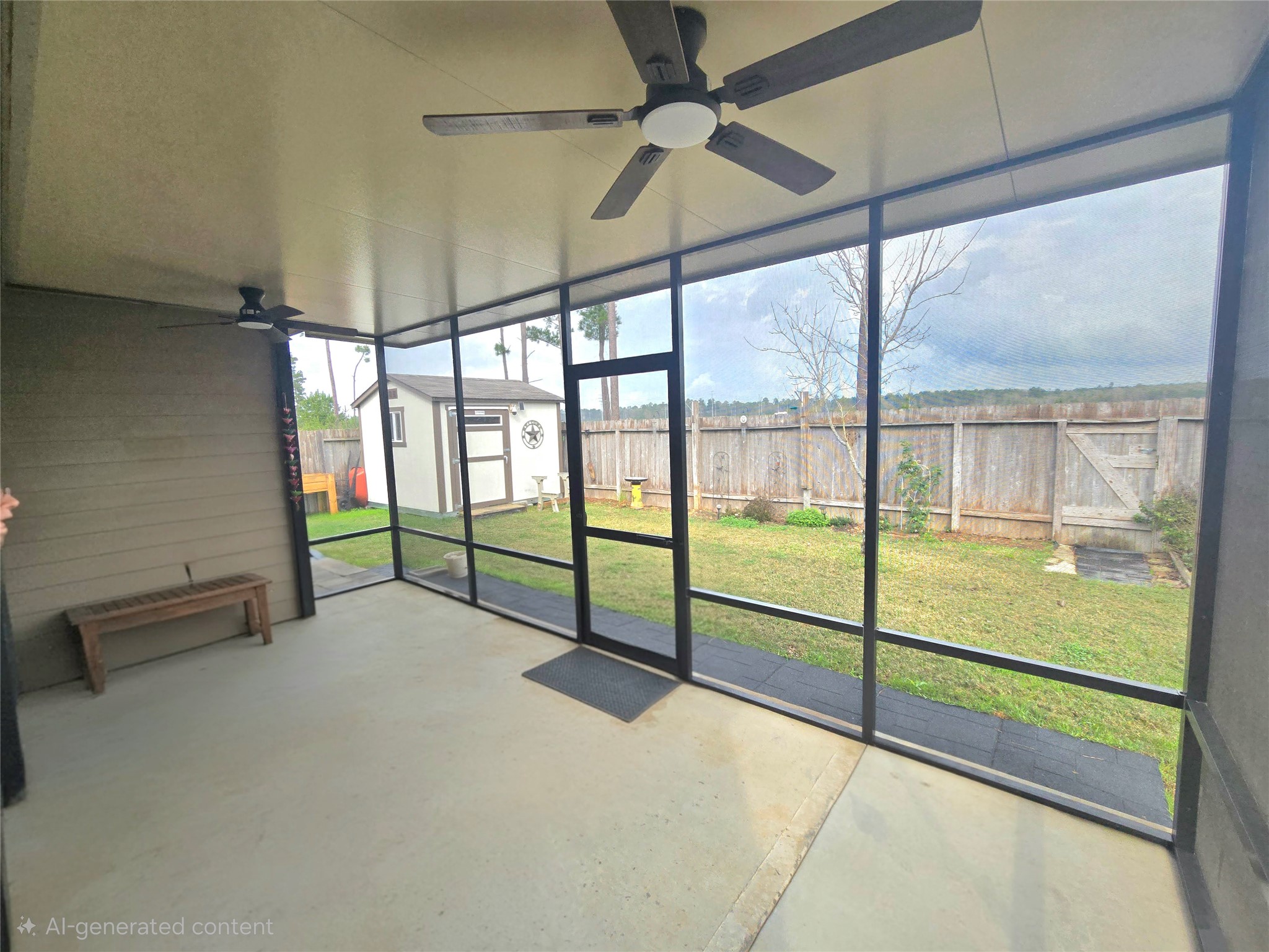 20232 Torrey Pines Lane Cleveland, TX 77327 - Photo 24 of 30 Recently expanded and screened-in Patio with 2 Ceiling Fans to keep cool