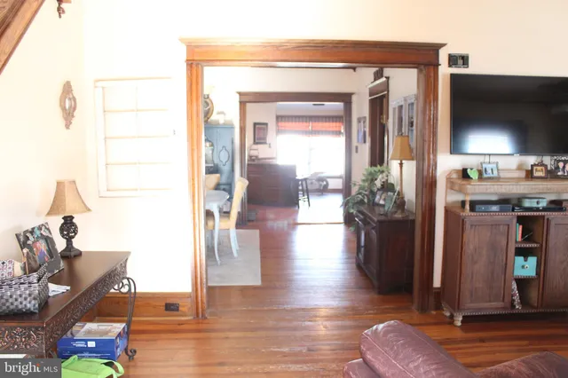 a view of living room and dining room