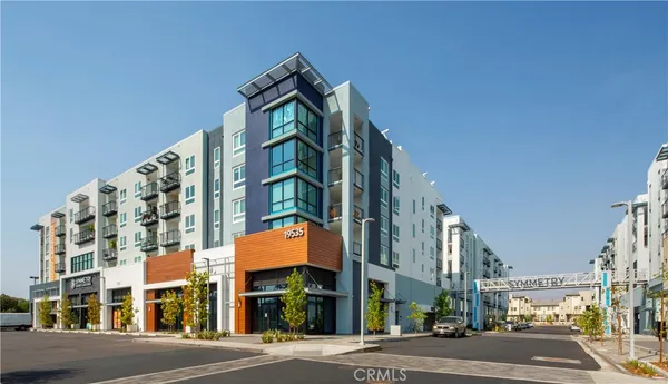 a view of a building with a street