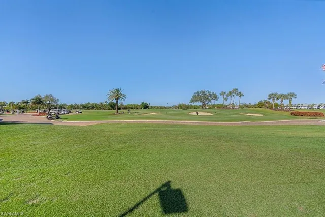 a view of a field with an ocean