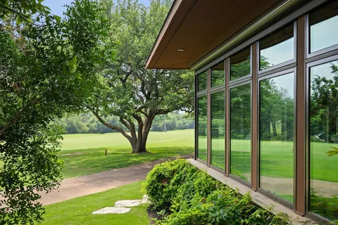 a view of a backyard with a garden