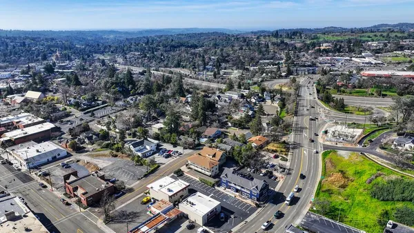 an aerial view of a city