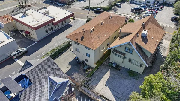 an aerial view of a city