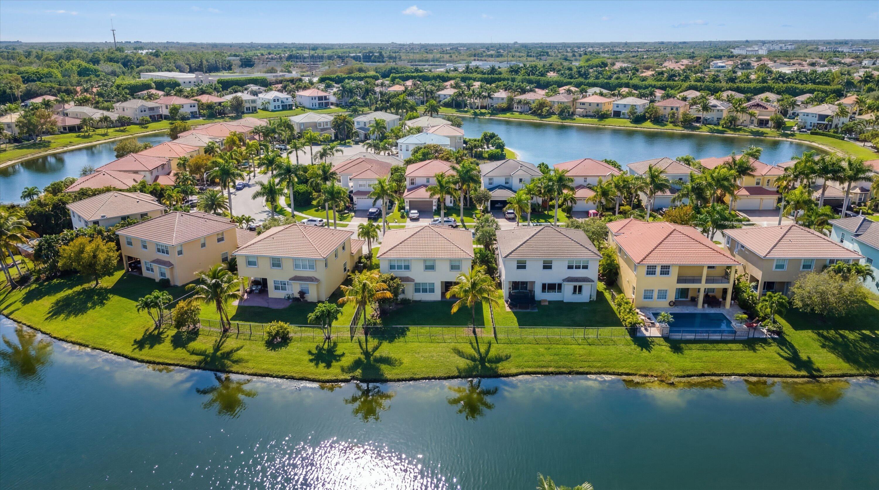 3072 Payson Way Wellington, FL 33414 - Photo 40 of 43 an aerial view of residential houses with outdoor space and river