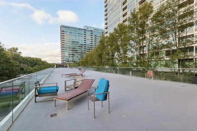 a view of a terrace with sitting area