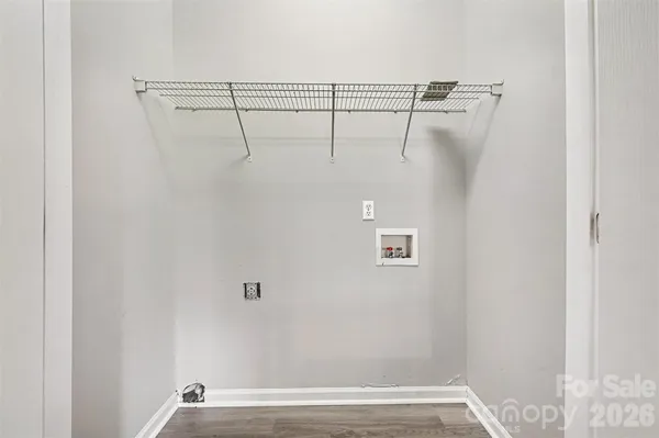a view of small space with racks on the wall