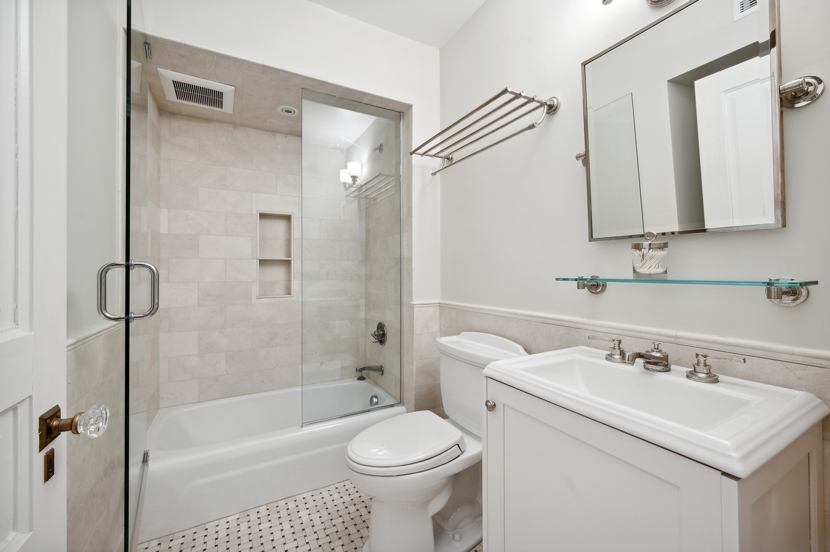 39 East Elm Street Chicago, IL 60611 - Photo 45 of 49 a bathroom with a sink toilet and shower