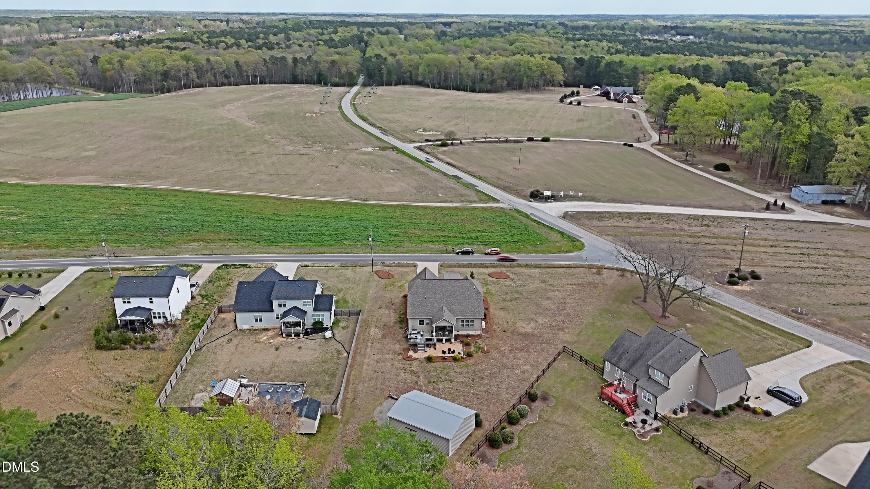 15 Old Eason Road Zebulon, NC 27597 - Photo 5 of 43 Drone with farmland