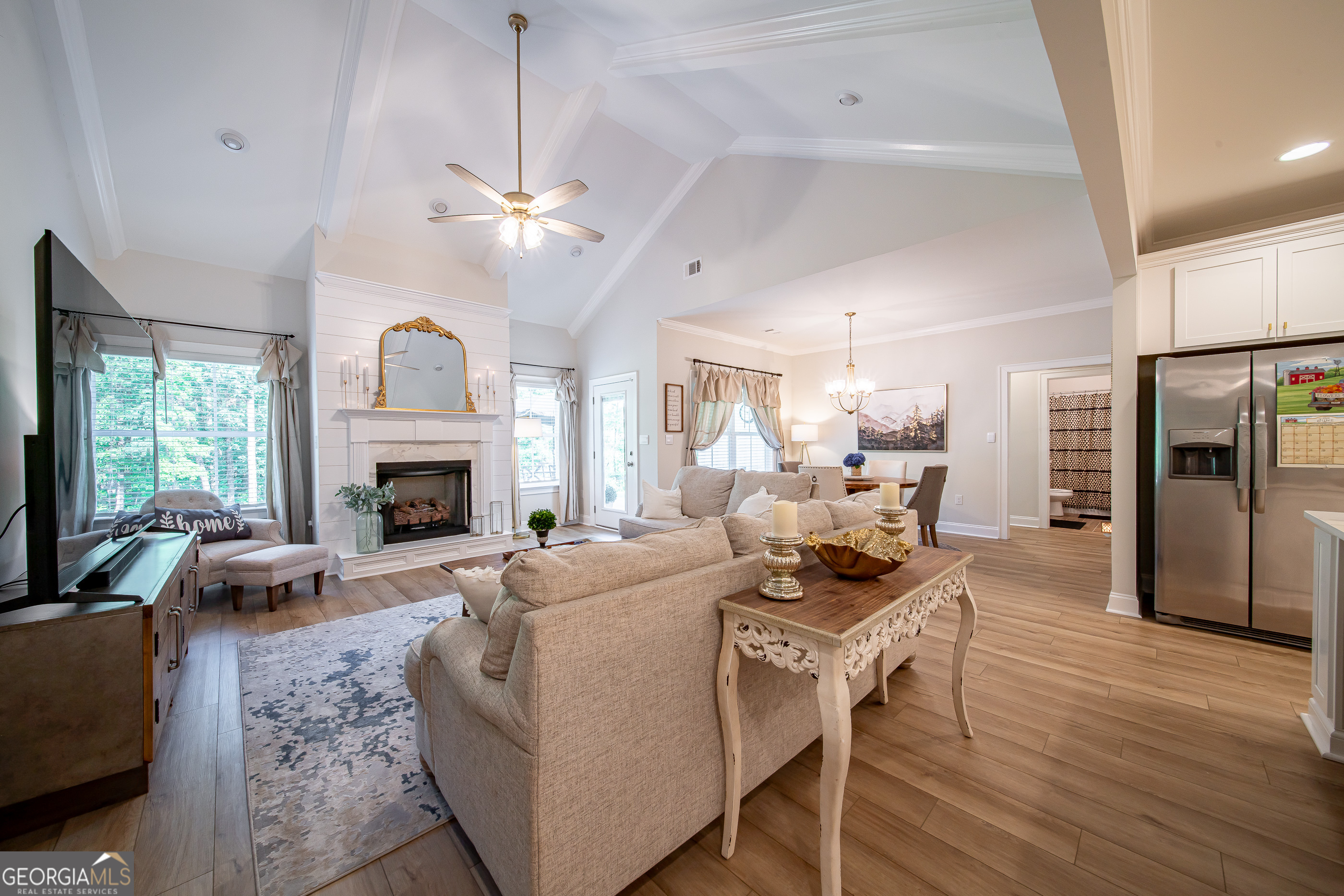 96 Cypress Trail Fortson, GA 31808 - Photo 26 of 62 a living room with furniture fireplace and a flat screen tv