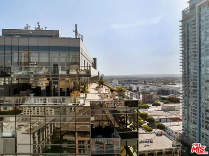 a view of a city with tall buildings